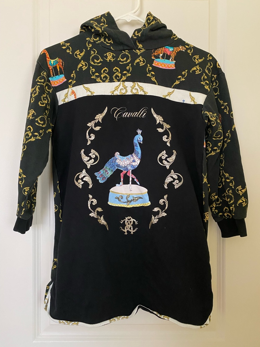 Roberto Cavalli Junior (girls Sz 12) oversized longline hoodie. Made in Italy